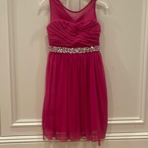 Hot pink and rhinestone dress